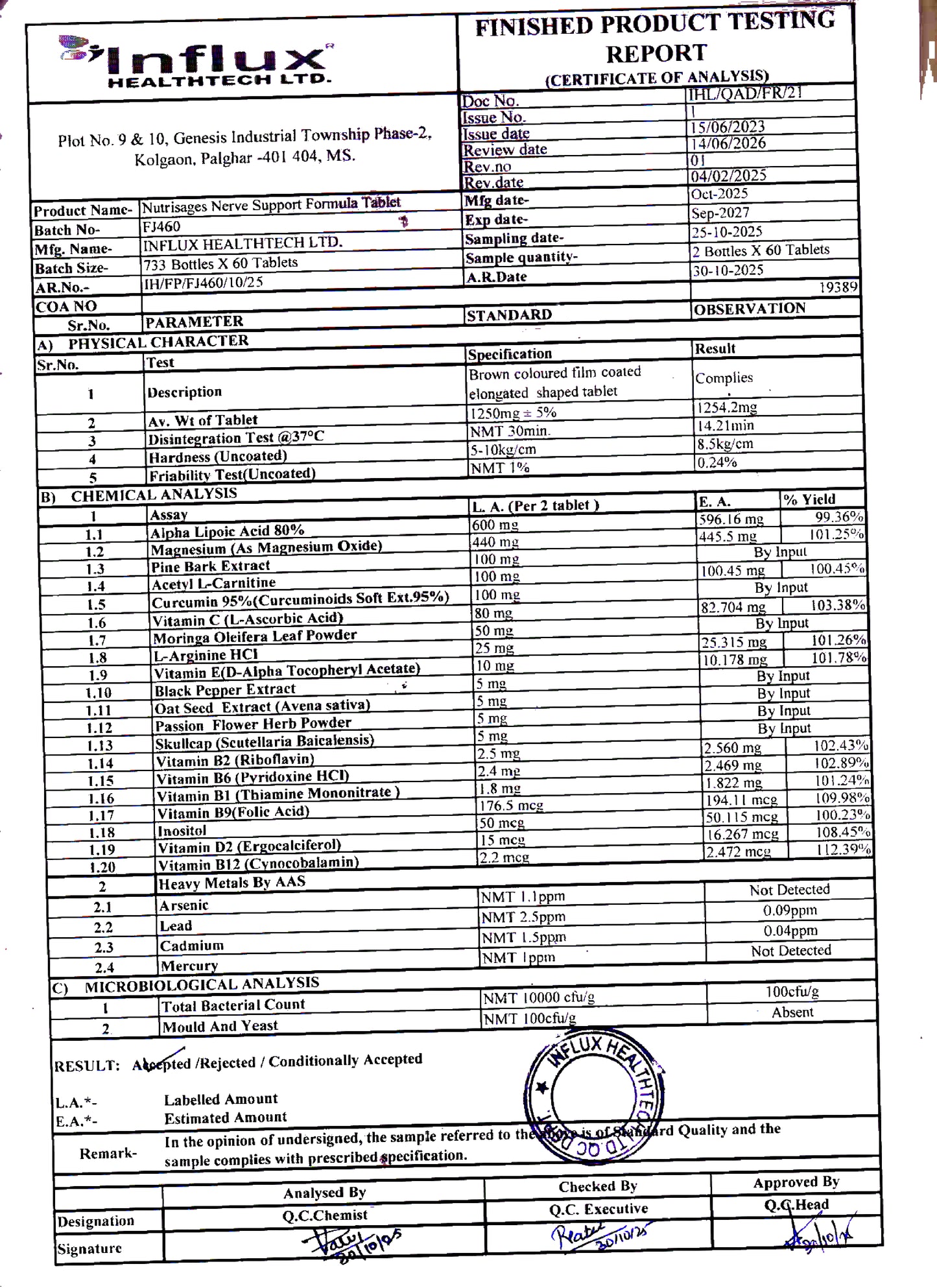 Nutrisage Nerve Support Formula