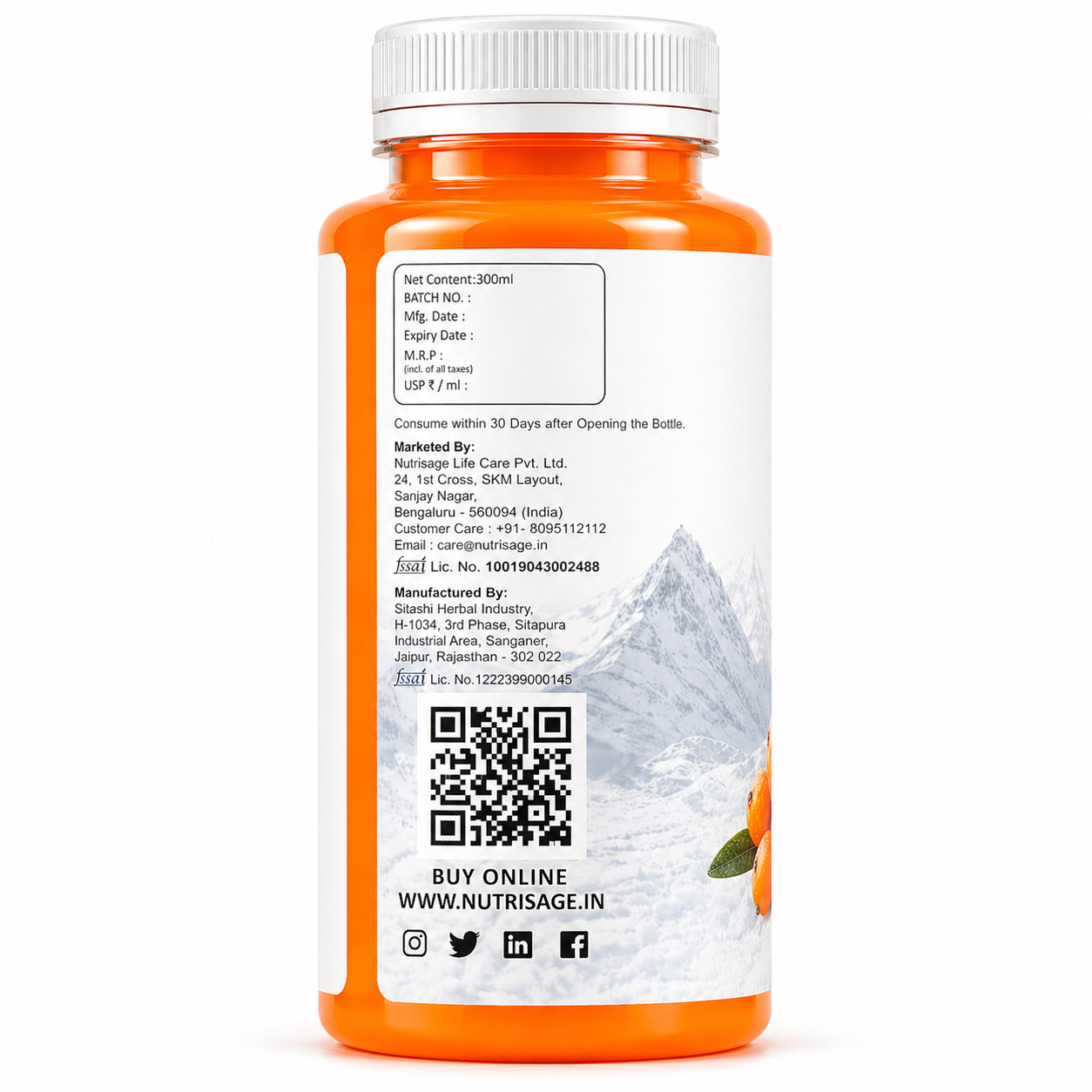 Nutrisage Seabuckthorn Pulp Concentrate Juice