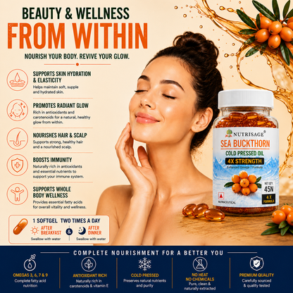Nutrisage Seabuckthorn Capsules 4X Strength