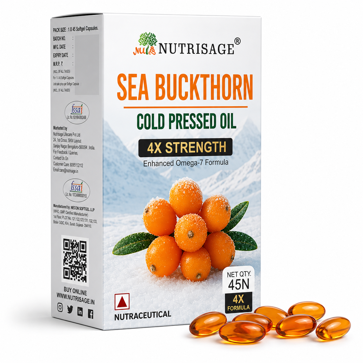 Nutrisage Seabuckthorn Capsules 4X Strength