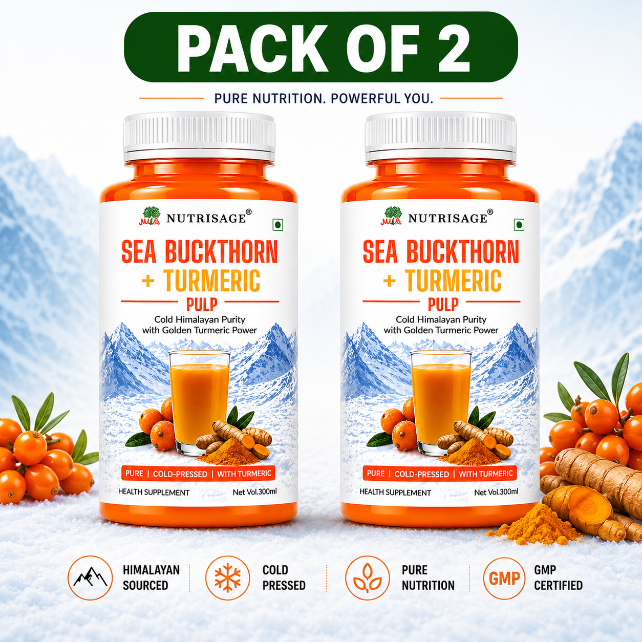 Nutrisage Seabuckthorn & Turmeric Pulp Juice