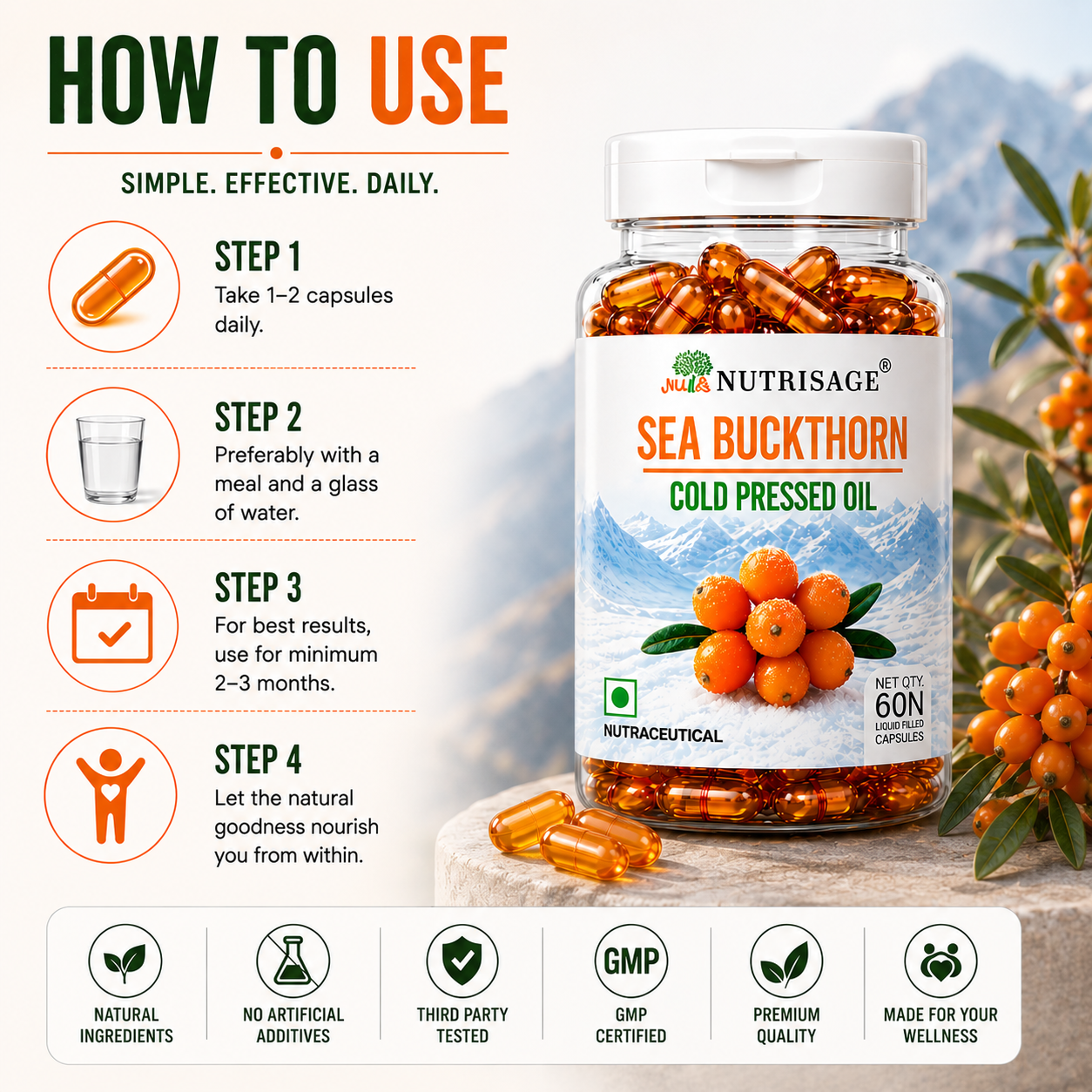 Nutrisage Sea Buckthorn Capsules