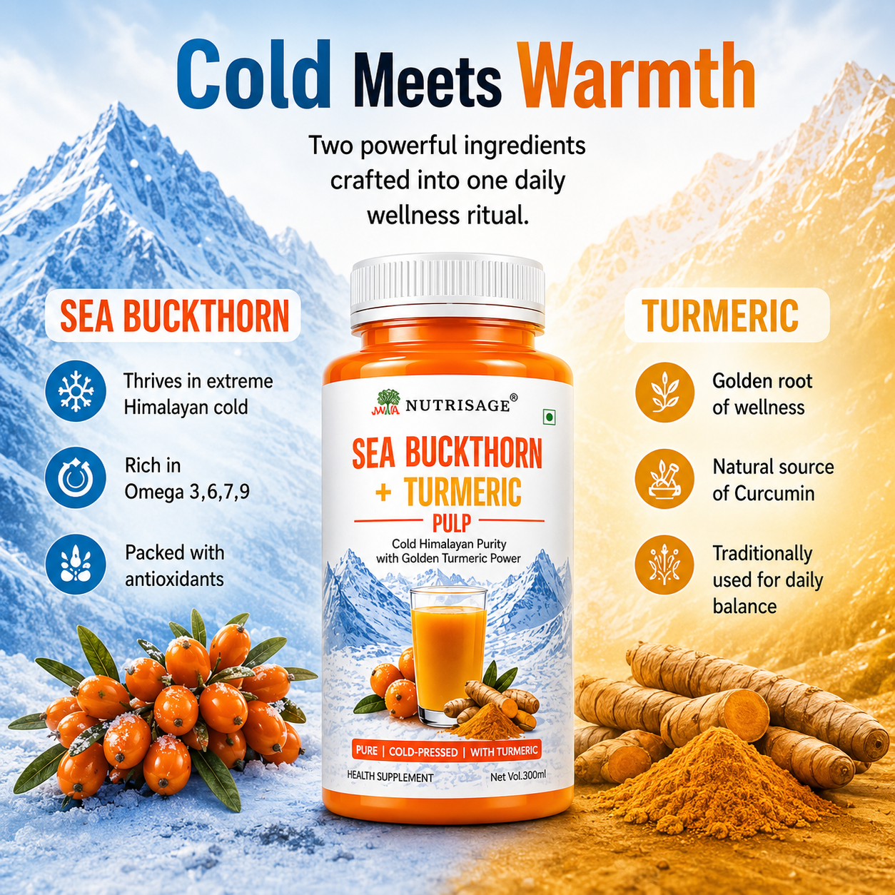 Nutrisage Seabuckthorn & Turmeric Pulp Juice