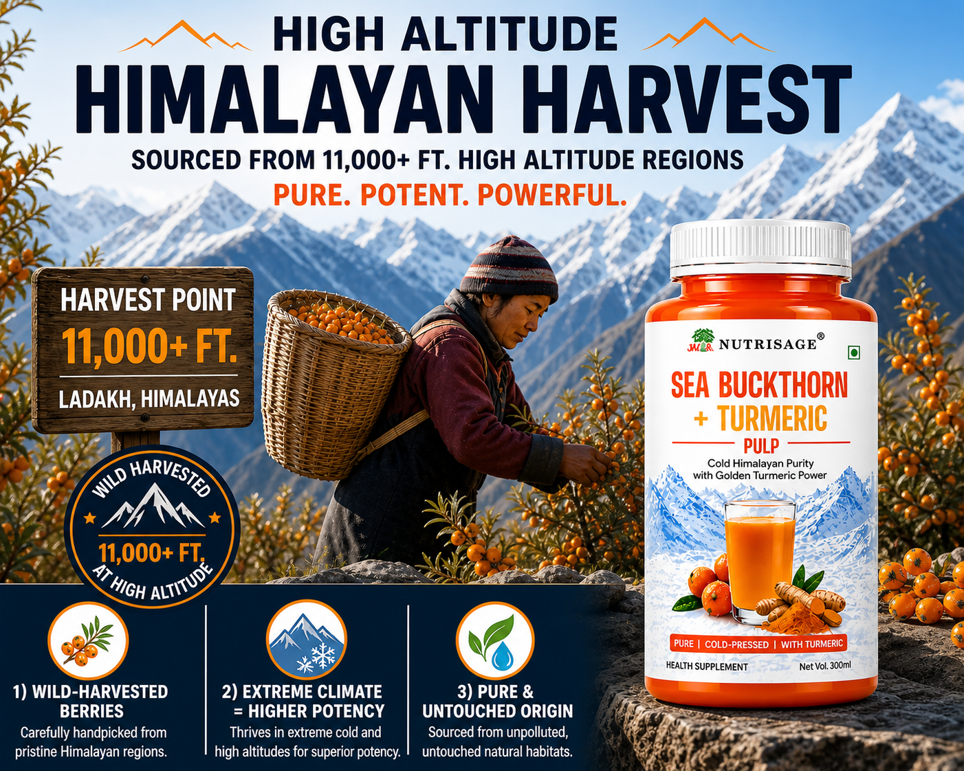 Nutrisage Seabuckthorn & Turmeric Pulp Juice