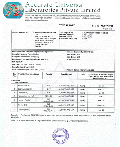 Nutrisage High Absorption Magnesium BisGlycinate