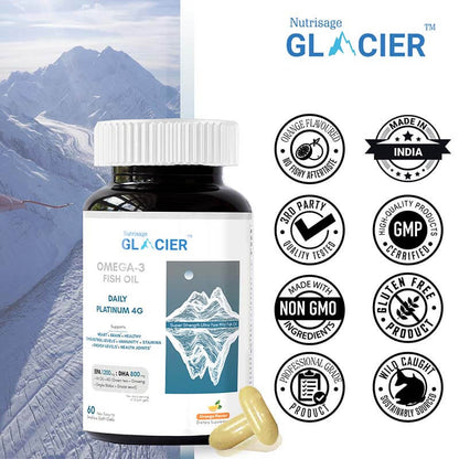 Best Omega 3 Fish Oil Glacier Daily Platinum 4G Supplements