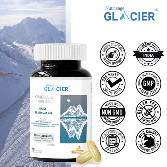 Best Omega 3 Fish Oil Glacier Daily Platinum 4G Supplements